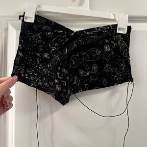 Bear Dance Black and White Velvet Crop Top Sleeveless